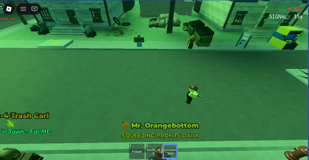 Spy camera deployed in-world (shootable/destructible)